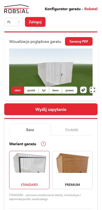Konfigurator na telefonie