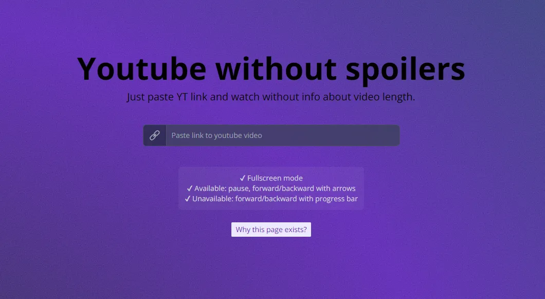 Zrzut ekranu: YT without spoilers